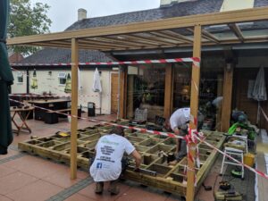 Base under veranda